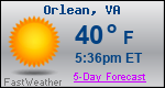 Weather Forecast for Orlean, VA