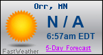 Weather Forecast for Orr, MN