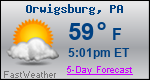 Weather Forecast for Orwigsburg, PA