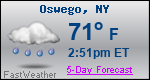 Weather Forecast for Oswego, NY