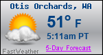 Weather Forecast for Otis Orchards, WA