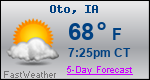Weather Forecast for Oto, IA
