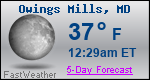 Weather Forecast for Owings Mills, MD