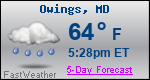 Weather Forecast for Owings, MD