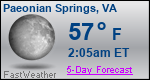 Weather Forecast for Paeonian Springs, VA