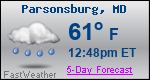 Weather Forecast for Parsonsburg, MD