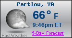 Weather Forecast for Partlow, VA