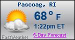 Weather Forecast for Pascoag, RI