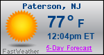 Weather Forecast for Paterson, NJ