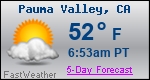 Weather Forecast for Pauma Valley, CA