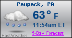 Weather Forecast for Paupack, PA