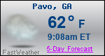 Weather Forecast for Pavo, GA