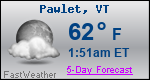 Weather Forecast for Pawlet, VT