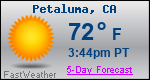 Weather Forecast for Petaluma, CA
