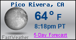 Weather Forecast for Pico Rivera, CA