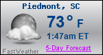 Weather Forecast for Piedmont, SC