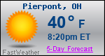 Weather Forecast for Pierpont, OH