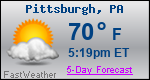 Weather Forecast for Pittsburgh, PA