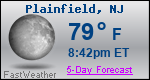 Weather Forecast for Plainfield, NJ