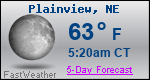 Weather Forecast for Plainview, NE