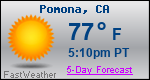 Weather Forecast for Pomona, CA