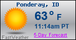 Weather Forecast for Ponderay, ID