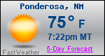Weather Forecast for Ponderosa, NM