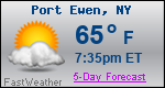 Weather Forecast for Port Ewen, NY