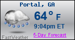 Weather Forecast for Portal, GA