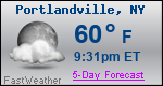 Weather Forecast for Portlandville, NY