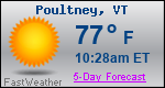 Weather Forecast for Poultney, VT