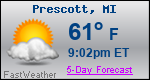 Weather Forecast for Prescott, MI