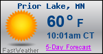 Weather Forecast for Prior Lake, MN