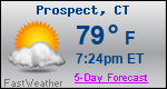 Weather Forecast for Prospect, CT