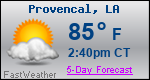 Weather Forecast for Provencal, LA