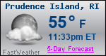 Weather Forecast for Prudence Island, RI