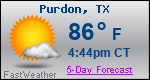 Weather Forecast for Purdon, TX