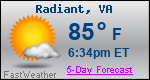Weather Forecast for Radiant, VA