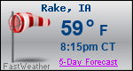 Weather Forecast for Rake, IA