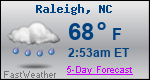 Weather Forecast for Raleigh, NC