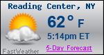 Weather Forecast for Reading Center, NY