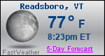 Weather Forecast for Readsboro, VT