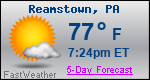Weather Forecast for Reamstown, PA