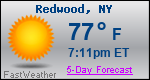 Weather Forecast for Redwood, NY