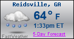 Weather Forecast for Reidsville, GA