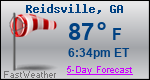 Weather Forecast for Reidsville, GA