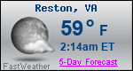 Weather Forecast for Reston, VA