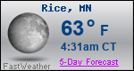Weather Forecast for Rice, MN