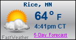 Weather Forecast for Rice, MN