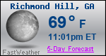 Weather Forecast for Richmond Hill, GA
